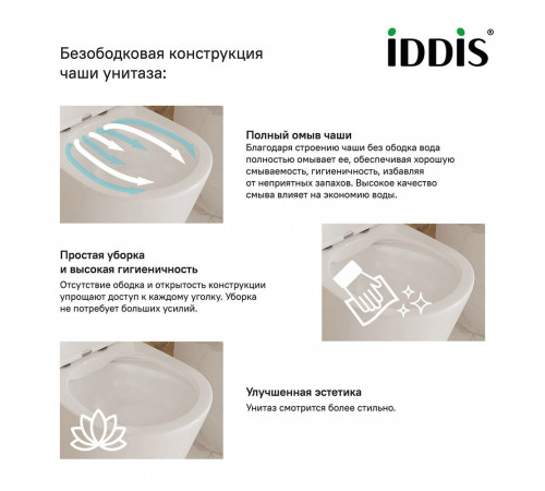 Унитаз подвесной Iddis Stone безободковый с сиденьем дюропласт микролифт (STORDSEi25) Унитаз подвесной Iddis Stone безободковый с сиденьем дюропласт микролифт (STORDSEi25)