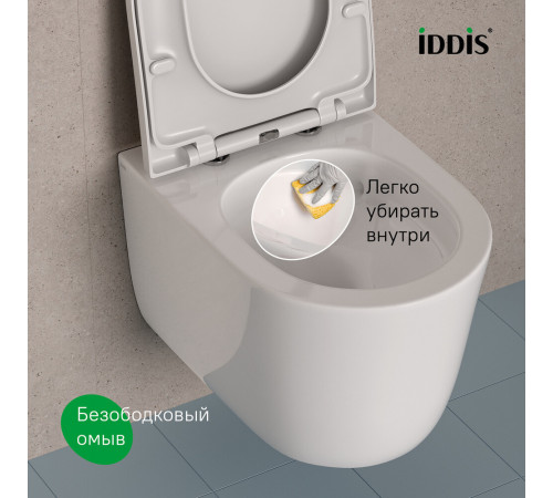 Унитаз подвесной Iddis Slide безободковый белый с сиденьем дюропласт микролифт (SLIRDSEi25) Унитаз подвесной Iddis Slide безободковый белый с сиденьем дюропласт микролифт (SLIRDSEi25)