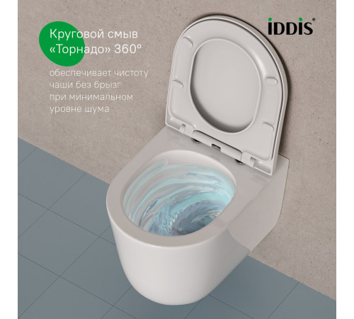 Унитаз подвесной Iddis Slide безободковый белый с сиденьем дюропласт микролифт (SLIRDSEi25) Унитаз подвесной Iddis Slide безободковый белый с сиденьем дюропласт микролифт (SLIRDSEi25)