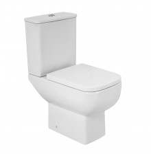 Унитаз-компакт BelBagno Aurora безободковый с горизонтальным выпуском с сиденьем дюропласт микролифт белый (BB8604CPR-SC)