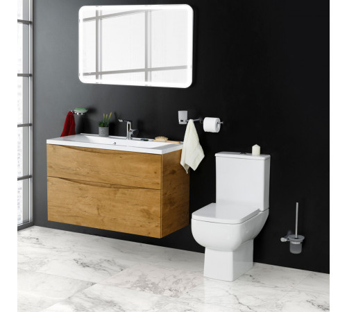 Унитаз-компакт BelBagno Aurora безободковый с горизонтальным выпуском с сиденьем дюропласт микролифт белый (BB8604CPR-SC)