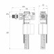 Арматура для унитаза Iddis боковой подвод 1/2 кнопка пластик хром (F012400-0005)