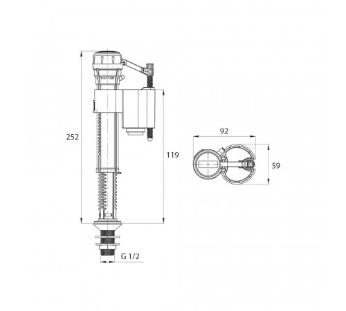 Клапан заливной Iddis нижний подвод 1/2 (F012400-0007)