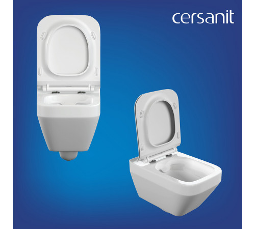 Комплект инсталляции Cersanit Link Pro с унитазом Crea Square Clean On и сиденьем дюропласт микролифт быстросъем (63997)