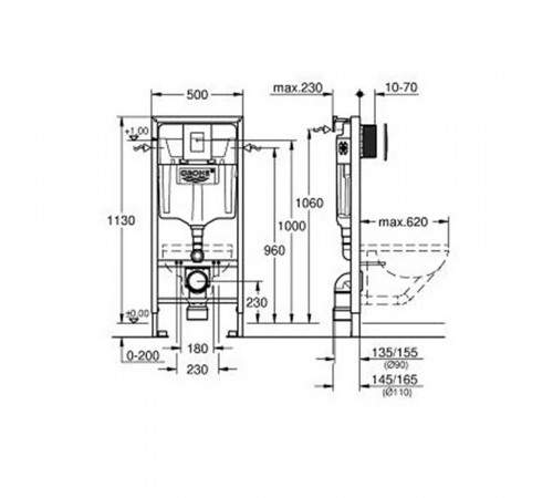 Инсталляция Grohe Rapid SL для подвесного унитаза с кнопкой хром (38772001) Инсталляция Grohe Rapid SL для подвесного унитаза с кнопкой хром (38772001)