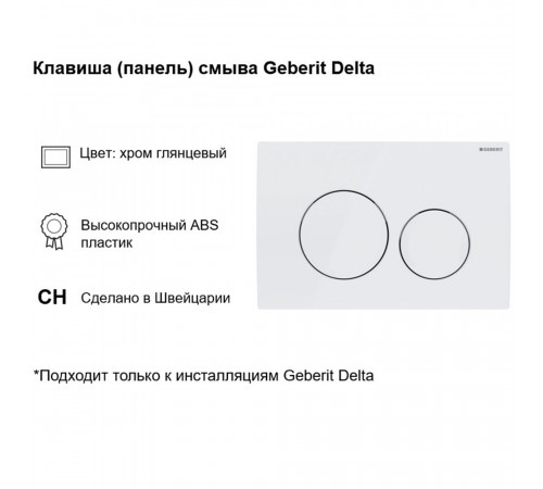 Клавиша смыва для инсталляций Geberit Delta 20 белая (115.127.11.1) Клавиша смыва для инсталляций Geberit Delta 20 белая (115.127.11.1)