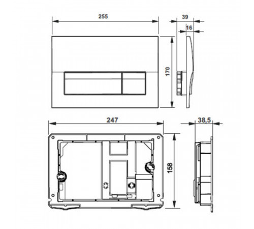 Клавиша смыва для инсталляций Roca Active B01 белая (7.8901.1.70B.0)