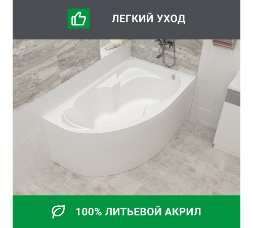Ванна акриловая 1Marka Acrylika 160х100 см правая без ножек (01лик1610п)
