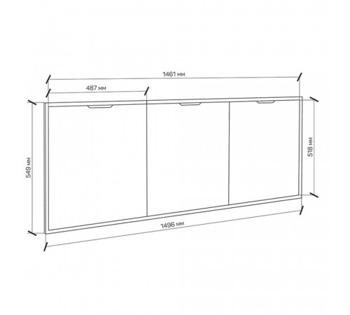 Экран для ванны фронтальный 1Marka Grunge Loft МДФ 150х55 см белый откидной (GL150IceWhite)
