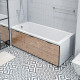 Экран для ванны фронтальный 1Marka Grunge Loft МДФ 150х55 см коричневый откидной (GL150CraftGold)