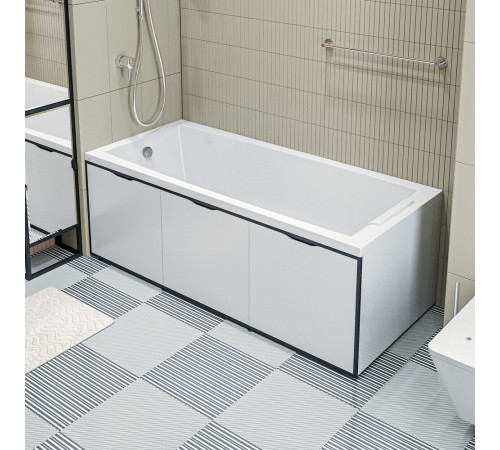 Экран для ванны фронтальный 1Marka Grunge Loft МДФ 150х55 см белый откидной (GL150IceWhite)
