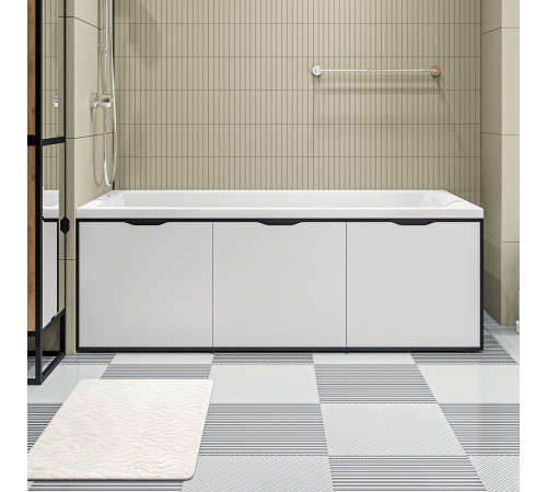 Экран для ванны фронтальный 1Marka Grunge Loft МДФ 170х55 см белый откидной (GL170IceWhite)