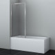 Шторка на ванну неподвижная 80х160х0,6 см профиль никель WasserKraft Abens (20W01-80BN)