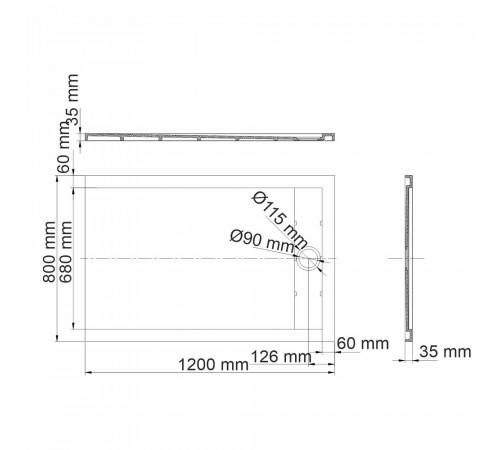 Поддон WasserKraft Abens искусственный камень 120х80х4 см прямоугольник черный низкий (20T06) Поддон WasserKraft Abens искусственный камень 120х80х4 см прямоугольник черный низкий (20T06)