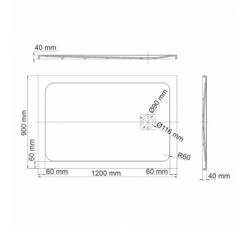 Поддон WasserKraft Rhin искусственный камень 120х90х4 см прямоугольник белый низкий (44T07) Поддон WasserKraft Rhin искусственный камень 120х90х4 см прямоугольник белый низкий (44T07)