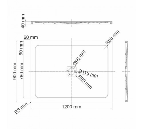 Поддон WasserKraft Dinkel искусственный камень 120х90х4 см прямоугольник белый низкий (58T07) Поддон WasserKraft Dinkel искусственный камень 120х90х4 см прямоугольник белый низкий (58T07)