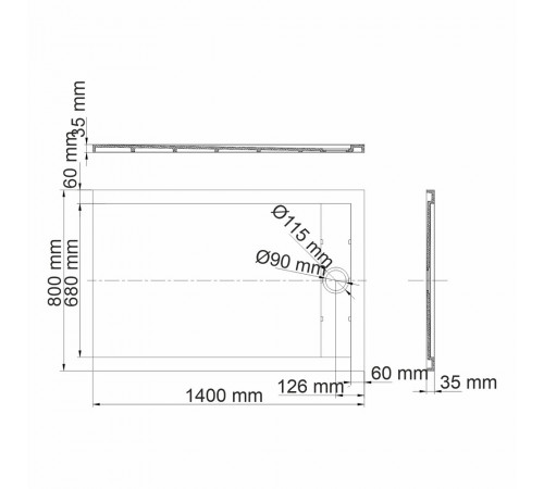 Поддон WasserKraft Mindel искусственный камень 140х80х4 см прямоугольник белый низкий (85T35) Поддон WasserKraft Mindel искусственный камень 140х80х4 см прямоугольник белый низкий (85T35)