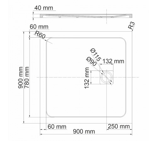 Поддон WasserKraft Neime искусственный камень 90х90х4 см квадрат черный низкий (19T03) Поддон WasserKraft Neime искусственный камень 90х90х4 см квадрат черный низкий (19T03)