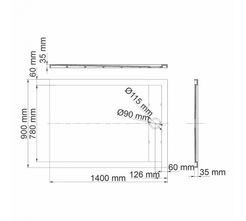 Поддон WasserKraft Neime искусственный камень 140х90х4 см прямоугольник черный низкий (19T36) Поддон WasserKraft Neime искусственный камень 140х90х4 см прямоугольник черный низкий (19T36)