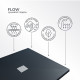 Поддон Ulitka Flow литьевой мрамор 90х90х3 см квадрат черный низкий (74104108)