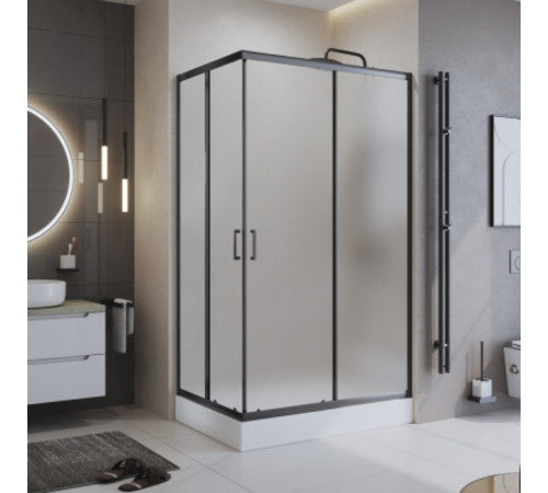Душевой уголок BelBagno Uno черный 120х90х195 см прямоугольник стекло матовое 5 мм (UNO-195-AH-2-120/90-P-NERO) Душевой уголок BelBagno Uno черный 120х90х195 см прямоугольник стекло матовое 5 мм (UNO-195-AH-2-120/90-P-NERO)