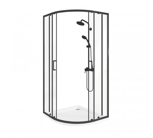 Душевой уголок Good Door Lite R-100-C-B черный 100х100х190 см четверть круга стекло прозрачное 5 мм (ЛТ00026) Душевой уголок Good Door Lite R-100-C-B черный 100х100х190 см четверть круга стекло прозрачное 5 мм (ЛТ00026)