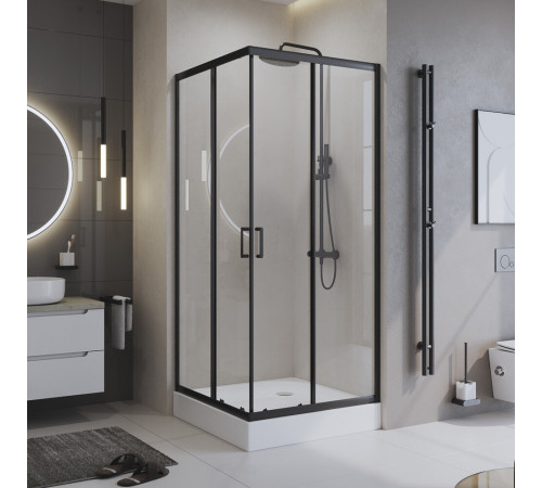 Душевой уголок BelBagno Uno черный 90х90х195 см квадрат стекло прозрачное 5 мм (UNO-195-A-2-90-C-NERO) Душевой уголок BelBagno Uno черный 90х90х195 см квадрат стекло прозрачное 5 мм (UNO-195-A-2-90-C-NERO)
