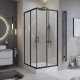 Душевой уголок BelBagno Uno черный 90х90х195 см квадрат стекло прозрачное 5 мм (UNO-195-A-2-90-C-NERO)