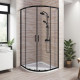 Душевой уголок Good Door Lite R-100-C-B черный 100х100х190 см четверть круга стекло прозрачное 5 мм (ЛТ00026)