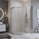 Душевой уголок BelBagno Uno хром 120х90х195 см пятиугольник стекло прозрачное 5 мм (UNO-195-PH-2-120/90-C-Cr)