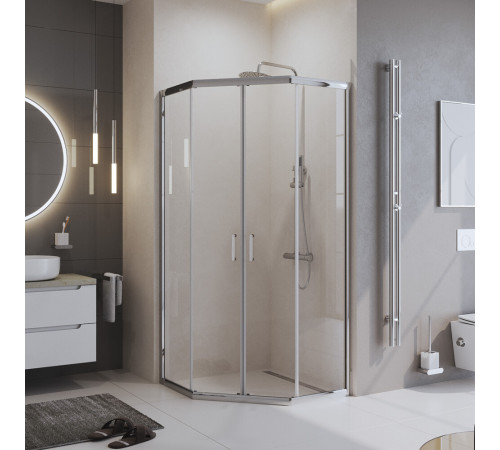 Душевой уголок BelBagno Uno хром 100х100х195 см пятиугольник стекло прозрачное 5 мм (UNO-195-P-2-100-C-Cr) Душевой уголок BelBagno Uno хром 100х100х195 см пятиугольник стекло прозрачное 5 мм (UNO-195-P-2-100-C-Cr)