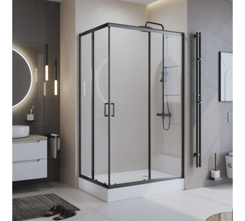 Душевой уголок BelBagno Uno черный 120х90х195 см прямоугольник стекло прозрачное 5 мм (UNO-195-AH-2-120/90-C-NERO) Душевой уголок BelBagno Uno черный 120х90х195 см прямоугольник стекло прозрачное 5 мм (UNO-195-AH-2-120/90-C-NERO)