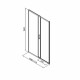 Душевая дверь Good Door Lite WTW-110-C-B стекло прозрачное 110х190 см профиль черный 5 мм раздвижная (ЛТ00022)