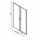 Душевая дверь Good Door Lite WTW-120-C-B стекло прозрачное 120х190 см профиль черный 5 мм раздвижная (ЛТ00021)