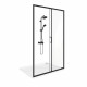 Душевая дверь Good Door Lite WTW-110-C-B стекло прозрачное 110х190 см профиль черный 5 мм раздвижная (ЛТ00022)