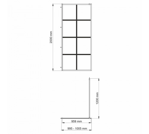 Душевая перегородка Walk in WasserKraft Glan черная 100х200 см стекло прозрачное 8 мм (66W44) Душевая перегородка Walk in WasserKraft Glan черная 100х200 см стекло прозрачное 8 мм (66W44)