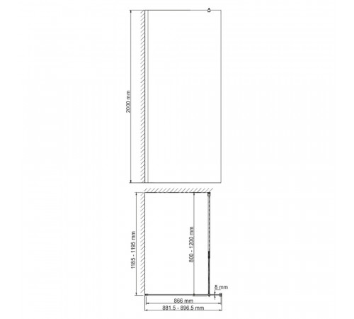 Душевая перегородка Walk in WasserKraft Abens черная 90х200 см стекло прозрачное 8 мм (20W39) Душевая перегородка Walk in WasserKraft Abens черная 90х200 см стекло прозрачное 8 мм (20W39)