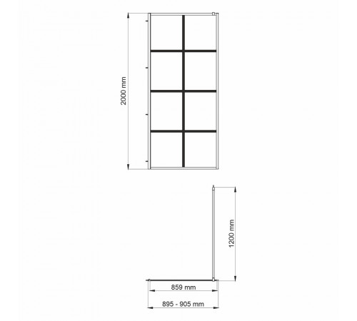 Душевая перегородка Walk in WasserKraft Glan черная 90х200 см стекло прозрачное 8 мм (66W39) Душевая перегородка Walk in WasserKraft Glan черная 90х200 см стекло прозрачное 8 мм (66W39)