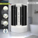 Душевая кабина Domani-Spa Delight Slim 90х90х218 см стекло тонированное 4 мм с высоким поддоном полукруг