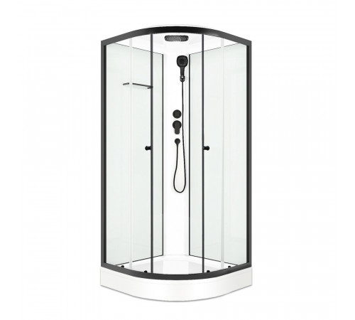 Душевая кабина Domani-Spa Delight Slim 80х80х218 см стекло прозрачное 4 мм с низким поддоном полукруг Душевая кабина Domani-Spa Delight Slim 80х80х218 см стекло прозрачное 4 мм с низким поддоном полукруг