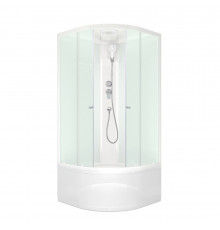 Душевая кабина Domani-Spa Delight Slim 80х80х218 см стекло матовое 4 мм с высоким поддоном полукруг