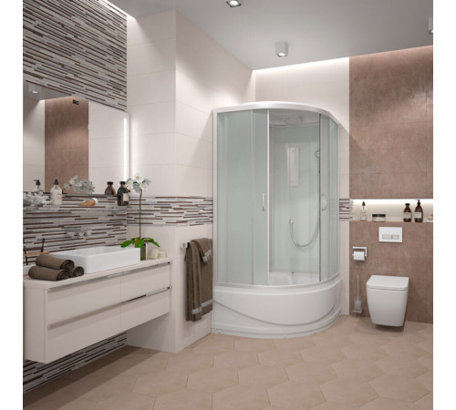 Душевая кабина Erlit Comfort 100х100х215 см стекло матовое 4 мм с высоким поддоном полукруг Душевая кабина Erlit Comfort 100х100х215 см стекло матовое 4 мм с высоким поддоном полукруг