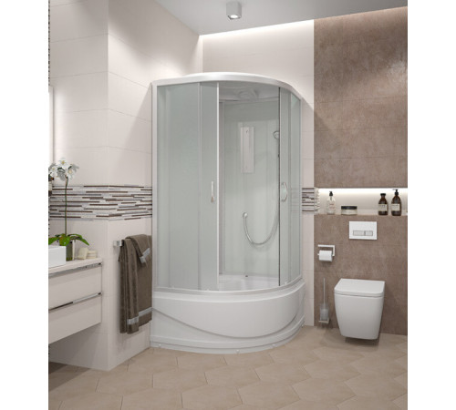 Душевая кабина Erlit Comfort 90х90х215 см стекло матовое 4 мм с высоким поддоном полукруг Душевая кабина Erlit Comfort 90х90х215 см стекло матовое 4 мм с высоким поддоном полукруг