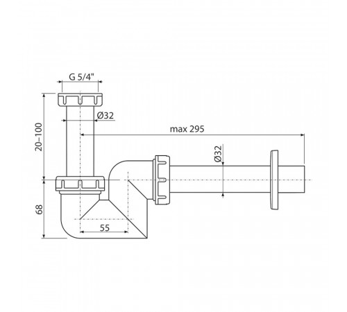 Сифон для раковины Alcadrain 1 1/4х32 мм без выпуска белый (A45F-DN32/AG210902132) Сифон для раковины Alcadrain 1 1/4х32 мм без выпуска белый (A45F-DN32/AG210902132)