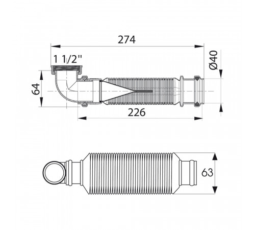 Сифон для раковины и мойки Wirquin Senzo Push-Fit 1 1/2х40 мм без выпуска (30719169) Сифон для раковины и мойки Wirquin Senzo Push-Fit 1 1/2х40 мм без выпуска (30719169)