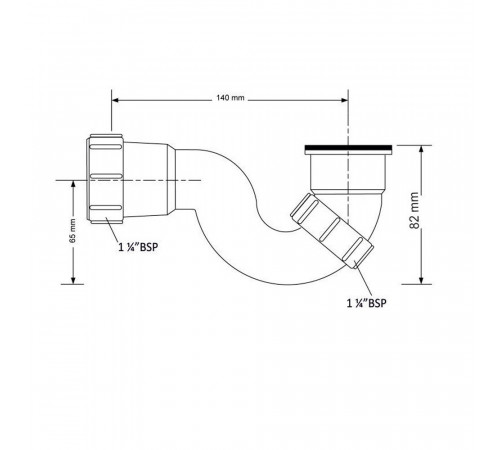Сифон для ванны трубный McAlpine 1 1/4х32 мм (MRB6-32) Сифон для ванны трубный McAlpine 1 1/4х32 мм (MRB6-32)
