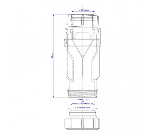 Сифон для раковины и мойки McAlpine 1 1/2х40 мм без выпуска (MRNRV40-PB)