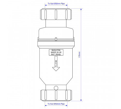 Сифон для раковины McAlpine 1 1/4х32 мм без выпуска (MRNRV32C-PB)