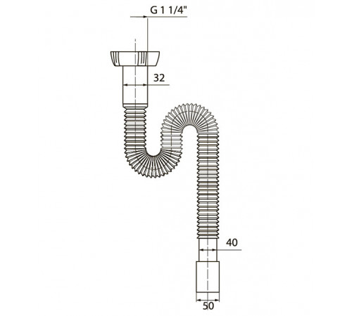 Сифон гофрированный Wirquin 1 1/4х40/50 мм (30718002)