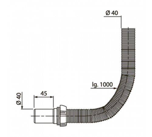 Сифон гофрированный Wirquin 1 1/2х40 мм (30718114) Сифон гофрированный Wirquin 1 1/2х40 мм (30718114)